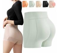 Generico Latex False Buttocks Square Angle Underwear, Women Padded Shapewear Enhancer Control Knickers, Seamless Butt Lifter Panties (Green-0.8CM,M)