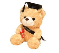 Generico Laurea Orso Bruno Peluche | Classe 2022 Grad Bear con berretto nero | Regalo di laurea per la classe del 2022, ornamento da tavolo, forniture per feste di laurea