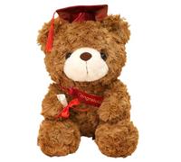 Generico Laurea Orso Bruno Peluche,Orso di laurea 2022 con cappello - di peluche con berretto nero, diploma e oggetti di scena