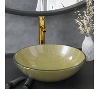 Generico Lavandino Rubinetto e Piletta a Pressione Vetro Temperato Oro,Articoli di ferramenta,Prodotti Idraulici,Articoli Idraulici,Lavandini,Lavandini bagno-3098461