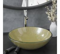 Generico Lavandino Rubinetto e Piletta a Pressione Vetro Temperato Oro,Articoli di ferramenta,Prodotti Idraulici,Articoli Idraulici,Lavandini,Lavandini bagno-3098463