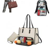 Generico Lavoro Donna con Scomparto Pranzo Isolato, Grande Borsa Porta PC Donna 15,6 Pollici in Pelle PU, Impermeabile Borse Tote per università, Ufficio, Shopper, Termica Porta Pranzo