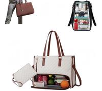 Generico Lavoro Donna con Scomparto Pranzo Isolato, Grande Borsa Porta PC Donna 15,6 Pollici in Pelle PU, Impermeabile Borse Tote per università, Ufficio, Shopper, Termica Porta Pranzo
