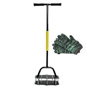 Generico Lawn Aerator -100x30x12cm Manual Adjustable Aerating Tool,Sturdy Material Spring-Loaded Design Grass Aerator with 17 Steel Spikes - for Yard Aeration Grass Maintenance