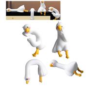 Generico Lazy Duck Computer Decoration, Mini Resin Goose Figurines, 4Pcs 3D Lazy Duck Craft Figurine Computer Decors, for Desktop Computers/Vehicle Screen Decoration (4pc*Lazy Duck)