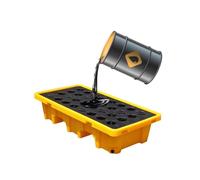 Generico Leak-Proof Polyethylene Spill Containment Tray with Drain - Modular Oil Spill Platform for Garage, Workshop & Supermarket - Essential Hazardous Material Safety Solution