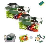 Generico Leakproof Jar Style Lunch Box,Large Salad Pod Jar with Hidden Dressing Container,Portable Meal Prep Container for Travel,Office,Lunch,Picnic (2)