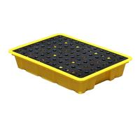 Generico Leakproof Plastic Spill Pallet with Flat Grating - Durable Oil Drum Storage Solution for Industrial Use, Prevents Spills And Ensures Safety