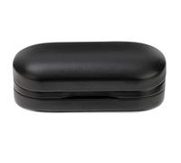 Generico Leather Glasses Case Custodia for occhiali a doppio strato in PU, custodia portatile for, rigida con specchio(Black)
