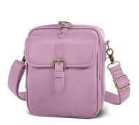 Generico Leather Small Purse Crossbody Shoulder, Comebybuys Vintage Mini Messenger Bag, Anti-Theft Zippers & Adjustable Strap (Pink)