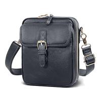 Generico Leather Small Purse Crossbody Shoulder, Comebybuys Vintage Mini Messenger Bag, Anti-Theft Zippers & Adjustable Strap (Gray)