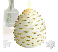 Genérico LED Candle - Christmas Tree Candles with Remote Control | Battery-Operated Moving Wick Realistic Wax Candles Pine Cone Design Christmas Holiday Decoration