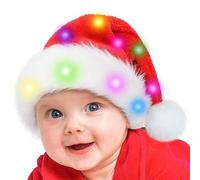 Genérico LED Christmas Hat - Light Up Accessory, Festive Design | Built-in multicolore Lights, Soft Fabric, Perfect For Parties, Events, Christmas Photos, Fun, Adults And Kids