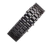Generico LED Digital Watch | Metal, 210mm Length, 24mm Strap, 11mm Case | Creative Red Display, Water-Resistant | For Men Women, Unisex Black Bangle Bracelet, Novelty Gift