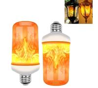 Generico LED Flame Effect Light Bulbs,LED Flame Light Bulb with Gravity Sensing,e27 base,flickering flame night light Outdoor with 4 mode,for Porch Lights, Halloween Party Decorations(2PCS) (Yellow)