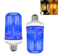 Generico LED Flame Effect Light Bulbs,LED Flame Light Bulb with Gravity Sensing,e27 base,flickering flame night light Outdoor with 4 mode,for Porch Lights, Halloween Party Decorations(2PCS) (Blue)