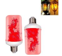 Generico LED Flame Effect Light Bulbs,LED Flame Light Bulb with Gravity Sensing,e27 base,flickering flame night light Outdoor with 4 mode,for Porch Lights, Halloween Party Decorations(2PCS) (Red)