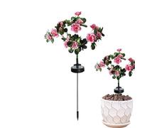 Generico LED Flower Tributes Light, Memorial Garden Decor, Color Changing Artificial Floral Lamp Set, 28.7 inches Outdoor Waterproof Cemetery Decoration Design for Patio Sympathy Light Display
