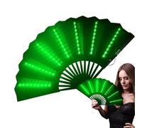 Generico LED Folding Hand Fan | Lighted Portable Party Accessory Battery Included Large Design | Glowing Dance Prop Festival Stage Photography Costume Tool | Bar Club Carnival Performance Atmo