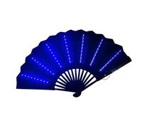 Generico LED Folding Hand Fan | Lighted Portable Party Accessory Battery Included Large Design | Glowing Dance Prop Festival Stage Photography Costume Tool | Bar Club Carnival Performance Atmo