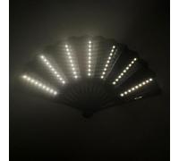 Generico LED Folding Hand Fan | Lighted Portable Party Accessory Battery Included Large Design | Glowing Dance Prop Festival Stage Photography Costume Tool | Bar Club Carnival Performance Atmo