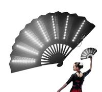 Generico Led Handheld Fan, Folding Light Fan, Portable Accessory Rechargeable Travel Hand, for Festival Carnival Stage Bar Party Photography Concert Night Performance Glow Decor Tool 60cm