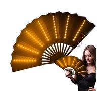 Generico LED Light Up Folding Fan | Festival Folding Fan For - Multipurpose Bar Foldinğ Fans | Accessories For Belly Dancing, Stage, Bar, Photography