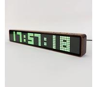 Generico LED Matrix Digital Clock, LED Music Spectrum Lamp, with Date Display/Spectrum Display/Timer, Adjustable Color, WiFi Sync Time, for Decorating Living Rooms and Game Rooms