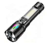Generico LED Rechargeable Flashlight - 7-Mode Zoomable Handheld Torch | Battery Display Magnetic Waterproof Bright Rechargeable Flashlight for Fishing Work Power Outage Hiking Survival Night