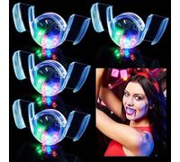 Generico LED Tooth Lamp Glowing Braces - 9.5x14.5x2.5cm Funny Light Up Mouth Piece Seven Color Change Glow Dark Halloween Party Costume Toy TPR Electronic Portable Mouthguard