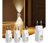 Generico LED Wall Socket Night Light, 4Pack Night Lights Plug Into Wall, Soft White 3000K, Dusk to Dawn Nightlight for Bedroom Bathroom Stairs Hallway (White)
