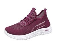 Generico Leggero Eleganti Scarpe da Corsa Scarpe Sportive da Donna,Primavera Estate E Autunno,Leggere,Traspiranti E Comode,in Rete,per età Media Anziana,Sportive Donna (Wine,38)