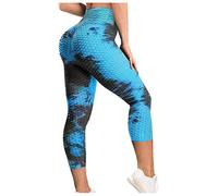 Generico Leggings 3D Anticellulite da Donna con Stampa, Pantaloni Lunghi da Yoga a Vita Alta Push-up Opachi, Leggings Sportivi Slim Fit Effetto Traspirante, Nero, Taglie S-3XL