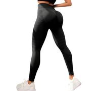 Generico Leggings 3D Anticellulite Leggins Sportivi Senza Cuciture Leggings Compressione 3D Push up Scrunch Controllo della Pancia Donna Pantaloni Yoga a Vita Alta per Allenamento e Tempo Libero