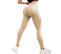 Generico Leggings 3D Anticellulite Leggins Sportivi Senza Cuciture Leggings Compressione 3D Push up Scrunch Controllo della Pancia Donna Pantaloni Yoga a Vita Alta per Allenamento e Tempo Libero