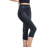 Generico Leggings a 3/4 da Donna Controllo della Pancia Push Up Leggins Anticellulite Elasticizzati Leggeri Sollevamento del Sedere Yoga Coprenti Pinocchietto Opaco per Jogging Allenamento Corsa