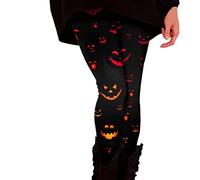 Generico Leggings Donna Stampa da Halloween da Sera Cosplay Costume di Halloween Divertenti Creativo Funny Gotico Performance Pantaloni Yoga Vita Alta Sport Elastici Slim vestibilità Fitness Leggings