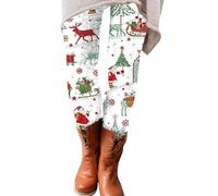 Generico Leggings Donna Stampati, Leggins Donna Push Up Sexy Vita Alta alla Moda Comodi Slim Fit Babbo Natale Stampa Animale Fiocco di Neve Pantaloni Casual Leggings Sportivo Collant da Corsa