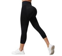 Generico Leggings Estiva 3D Anticellulite Donna Collant 3/4 Sportivi Drenanti a Compressione Graduata Push Up Pantaloni da Palestra per Yoga Fitness e Pilates