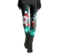Generico Leggings Invernali Donna Vita Alta Eleganti, Leggins Donna Cotone Contenitivi Collant Jogging Leggero Collant da Donna Offerta Casual Pantaloni con Stampa Babbo Natale Black Friday 2024