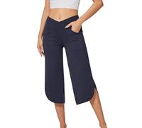 Generico Leggins 3/4 Donna Cotone Offerta Pantaloni Palestra 3/4 Push Up Leggeri Pinocchietto Sportivi Yoga Leggings Vita Alta Elasticizzati Pantaloni al Ginocchio Estivi Leggins Fitness Allenamento