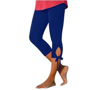 Generico Leggins 3/4 Donna Cotone Push Up Pantalone Palestra 3/4 Taglie Forti Anticellulite Pinocchietto Fitness Yoga Leggins Estivi Leggeri Pantaloni al Ginocchio Curvy Leggings Sportivi Jogging