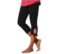 Generico Leggins 3/4 Donna Cotone Push Up Pantalone Palestra 3/4 Taglie Forti Anticellulite Pinocchietto Fitness Yoga Leggins Estivi Leggeri Pantaloni al Ginocchio Curvy Leggings Sportivi Jogging