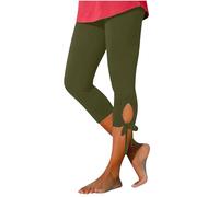 Generico Leggins 3/4 Donna Cotone Push Up Pantalone Palestra 3/4 Taglie Forti Anticellulite Pinocchietto Fitness Yoga Leggins Estivi Leggeri Pantaloni al Ginocchio Curvy Leggings Sportivi Jogging