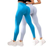 Generico Leggins 3D Anticellulite Donna 2 Pacco Doppio Sportivi Push Up Leggings Compressione Lipedema Leggins Palestra Vita Alta Senza Cuciture Leggings Anti Cellulite Pantaloni Fitness Yoga