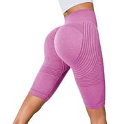 Generico Leggins 3D Anticellulite Donna,Push Up Sculpture Lipedema a Compressione Controllo Graduata Estivi Anti Cellulite Leggins Corti Donna Sportivo Vita Alta Senza Cuciture Fitness Yoga