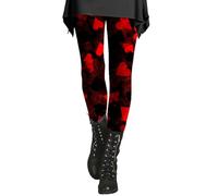 Generico Leggins Donna Eleganti, Leggings Donna - Leggings con Tasche e Stampa Cuore, Pantaloni Dritti e Morbidi, Calzamaglia per Taglie Forti e Occasioni Speciali