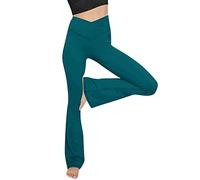 Generico Leggins Donna Sportivi Push Up Pantaloni a Zampa V-Cross Pantacollant Fared Pantaloni Palestra Pantalone Taglia Grossa Slim Fit Leggings Bootcut Campana per Gym Running Training