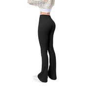 Generico Leggins Zampa Donna Eleganti Pantaloni Yoga Morbidi Larghi Leggings Flare con Tasche Curvy Ginnastica Pantaloni Lavoro Push Up Estivi Leggins Bootcut per Casual Pilates Fitness Jazz