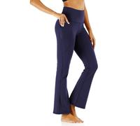 Generico Leggins Zampa Donna Morbidi Leggings Yoga Cotone Larghi Pantalone Flare con Tasche Elegante Neri Pantaloni Lavoro Bianchi Elasticizzati Pantaloni Comodi per Pilates Fitness Danza Casual